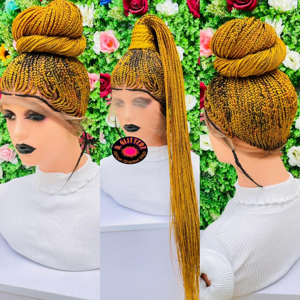 Ponytail Braided Wig On 360 Closure